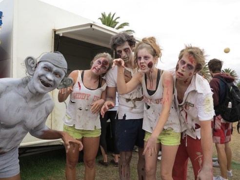 Dressed up for beach volleyball